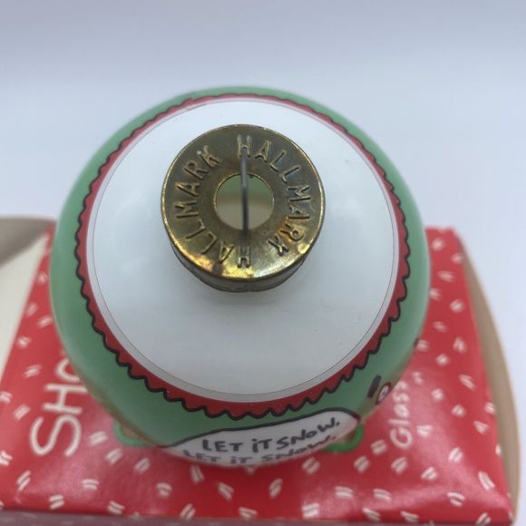 Hallmark Shoe Box Ornament Let It Snow Glass Ball Christmas 1992 RARE In Box - Picture 5 of 10